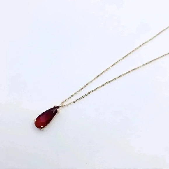 Tear Drop Necklace | Cubic Zirconia Necklace | 18k Gold Plated - Picture 1 of 8